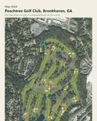 Peachtree Golf Club map print, map check on an aerial photo