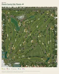 Phoenix Country Club map print, map check on an aerial photo