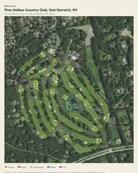 Pine Hollow Country Club map print, map check on an aerial photo
