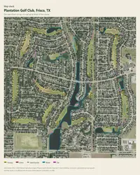 Plantation Golf Club map print, map check on an aerial photo