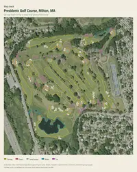 Presidents Golf Course map print, map check on an aerial photo
