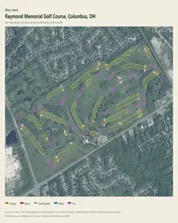 Raymond Memorial Golf Course map print, map check on an aerial photo