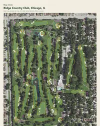 Ridge Country Club map print, map check on an aerial photo