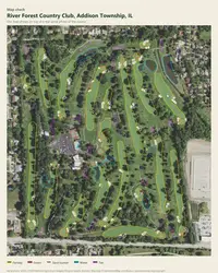 River Forest Country Club map print, map check on an aerial photo