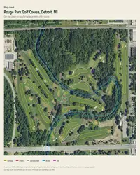 Rouge Park Golf Course map print, map check on an aerial photo