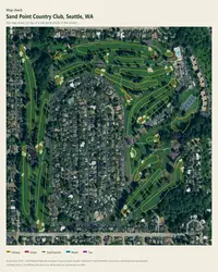 Sand Point Country Club map print, map check on an aerial photo