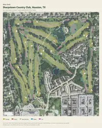 Sharpstown Country Club map print, map check on an aerial photo