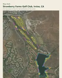 Strawberry Farms Golf Club map print, map check on an aerial photo