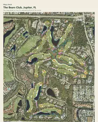 The Bears Club map print, map check on an aerial photo