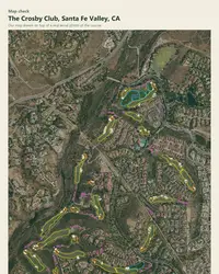 The Crosby Club map print, map check on an aerial photo
