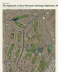 The Highlands at Dove Mountain (Heritage Highlands) map print, map check on an aerial photo