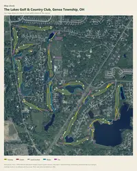 The Lakes Golf & Country Club map print, map check on an aerial photo