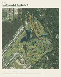 Tomball Country Club map print, map check on an aerial photo