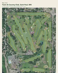 Town & Country Club map print, map check on an aerial photo