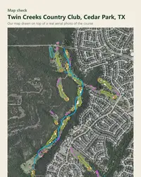 Twin Creeks Country Club map print, map check on an aerial photo