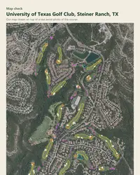 University of Texas Golf Club map print, map check on an aerial photo