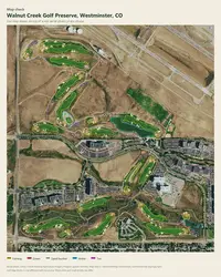 Walnut Creek Golf Preserve map print, map check on an aerial photo