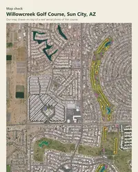 Willowcreek Golf Course map print, map check on an aerial photo
