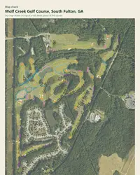 Wolf Creek Golf Course map print, map check on an aerial photo