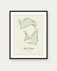 Alta Vista Country Club map print, framed poster