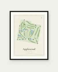 Applewood Golf Course map print, framed poster
