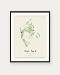 Black Rock Country Club map print, framed poster