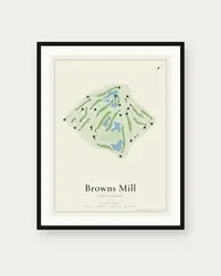 Browns Mill Golf Course map print, framed poster