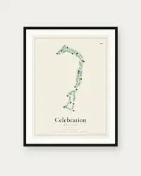Celebration Golf Club map print, framed poster