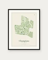Champions Golf Course map print, framed poster