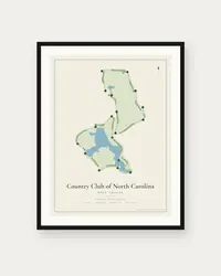 Country Club of North Carolina - Dogwood map print, framed poster