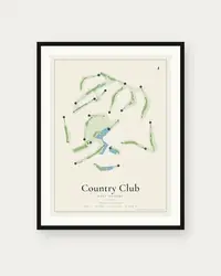 Country Club of Roswell map print, framed poster