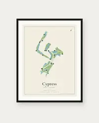 Cypress Golf Course map print, framed poster