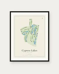 Cypress Lakes Golf Club map print, framed poster