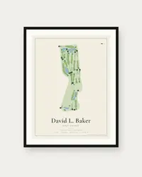 David L. Baker Golf Course map print, framed poster