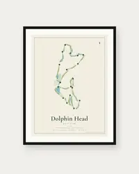 Dolphin Head Golf Club map print, framed poster
