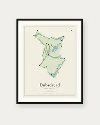 Dubsdread Golf Course map print, framed poster
