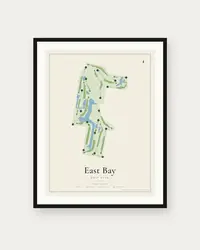 East Bay Golf Club map print, framed poster