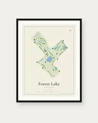 Forest Lake Golf Club map print, framed poster