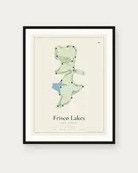 Frisco Lakes Golf Course map print, framed poster