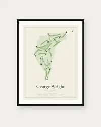 George Wright Golf Course map print, framed poster