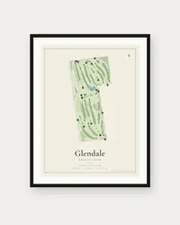 Glendale Country Club map print, framed poster
