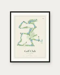 Golf Club of Dublin map print, framed poster