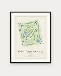 Grand Canyon University Golf Course map print, framed poster
