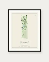 Heartwell Golf Course map print, framed poster