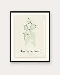 Houston National Golf Club map print, framed poster