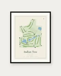 Indian Tree Golf Club map print, framed poster