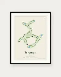 Inverness Golf Course map print, framed poster