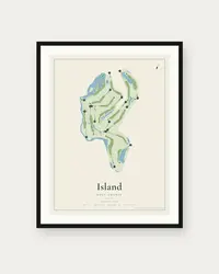 Island Golf Course map print, framed poster