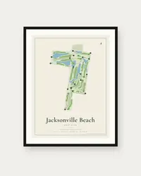 Jacksonville Beach Golf Club map print, framed poster