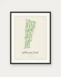 Jefferson Park Golf Course map print, framed poster
